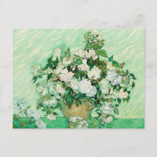 Postal Florero con Rosas Rosadas, Vincent Van Gogh