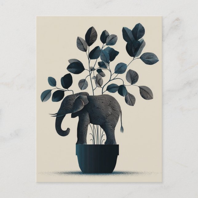 POSTAL FLORERO DE ELEFANTE #1 (Anverso)