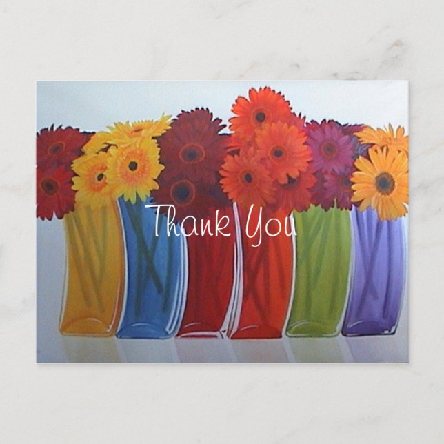 Postal Floreros Funky de Flores Gracias (Anverso)