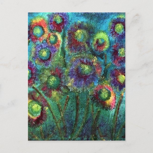 Postal Flores abstractas (Anverso)