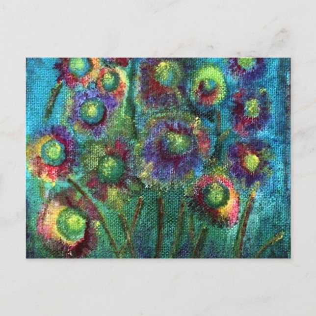 Postal Flores abstractas (Anverso)