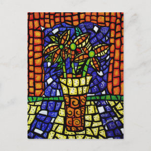 Postal Flores Abstractas En Vase