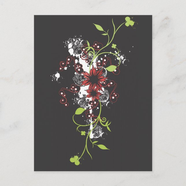 Postal Flores abstractas Postcard (Anverso)