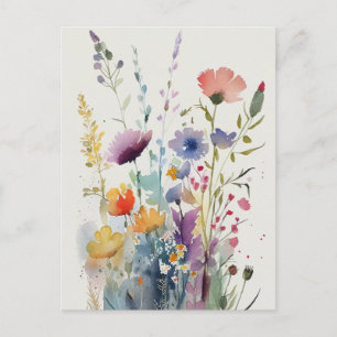 Postal Flores acuarelas