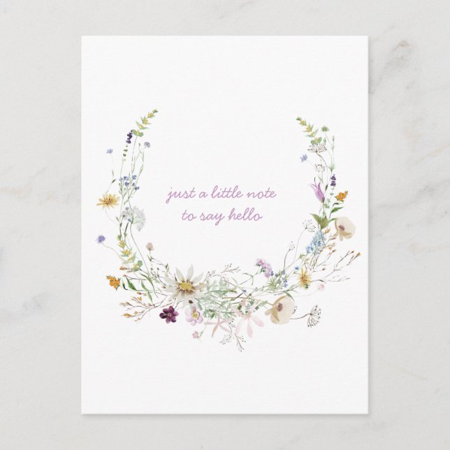 Postal Flores acuáticas de primavera pensando en ti (Anverso)