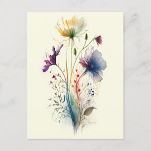 Postal Flores acuáticas modernas y elegantes