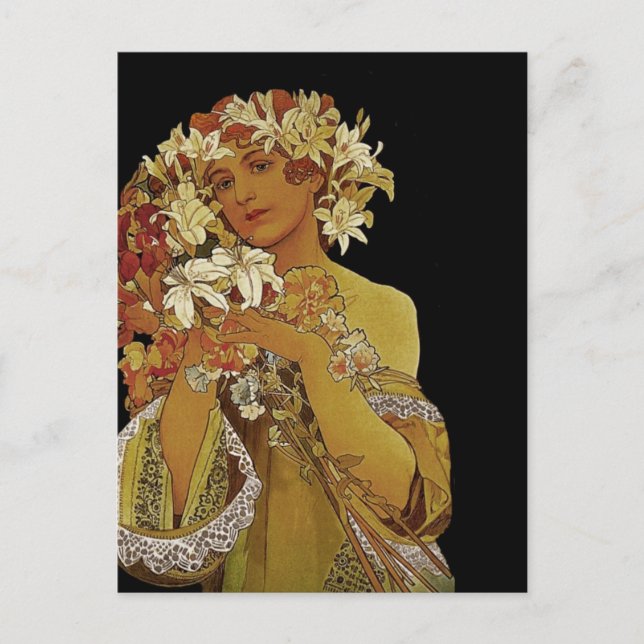 Postal Flores amarillas 1897 (Anverso)