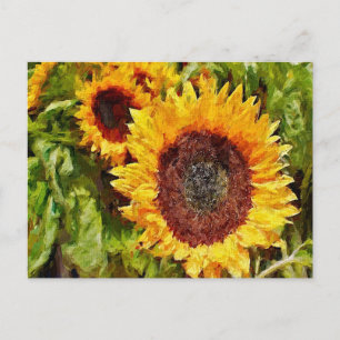 Postal Flores amarillas pintadas