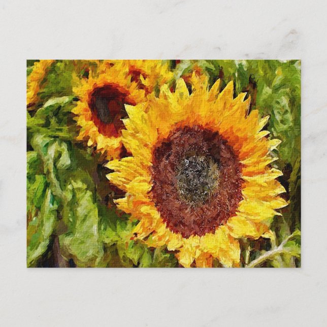 Postal Flores amarillas pintadas (Anverso)