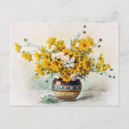 Postal Flores amarillas soleadas de Paul de Longpre CC101