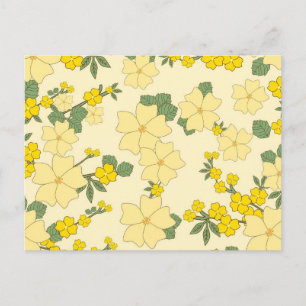 Postal Flores amarillas vintage