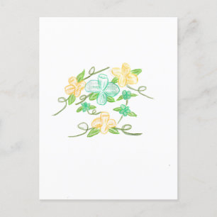 Postal Flores amarillas y azules