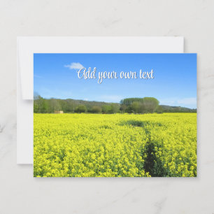 Postal Flores amarillas y azules - Personalizadas