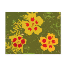 Flores Amarillas y Rojas Vintage