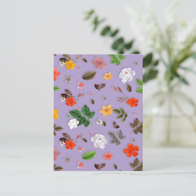 Postal Flores amarillas y rosas blancas 21 (Anverso de pie)