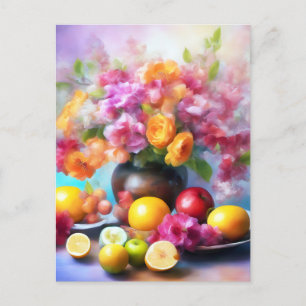 Postal Flores arte de belleza frugal