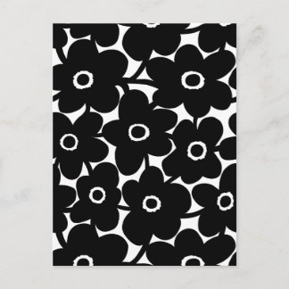 Postal Flores audaces - Negro y blanco