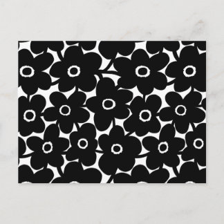 Postal Flores audaces - Negro y blanco
