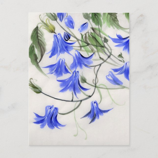 Postal Flores azules (Anverso)