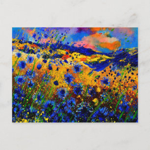 Postal flores azules 0746