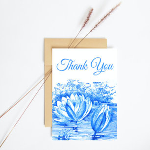 Postal flores azules de loto - gracias Postcard