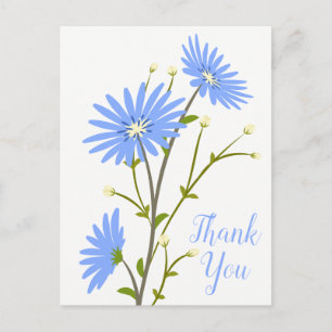 Postal Flores Azules de Margarita Agradecimiento Flor de