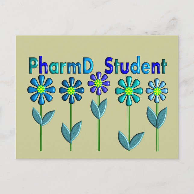 Postal FLORES AZULES DE PharmD Student (Anverso)