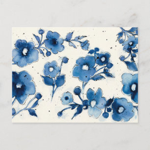 Postal Flores azules independientes