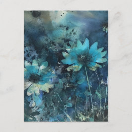 Postal Flores azules medios mixtos
