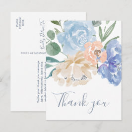 Postal Flores Azules Polvorientos Gracias
