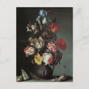 Postal Flores barrocas vintage de Balthasar van der Ast