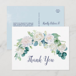 Postal Flores Blancas Clásicas Gracias Postcard