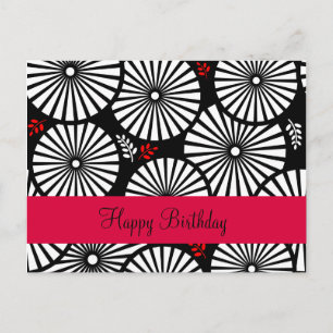 Postal Flores blancas negras Retro Postcard