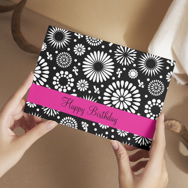 Postal Flores blancas negras Retro Postcard (Subido por el creador)