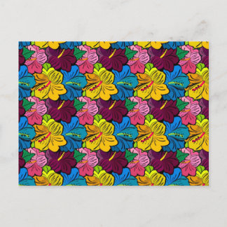 Postal Flores Brillantes Coloridas Hibiscus