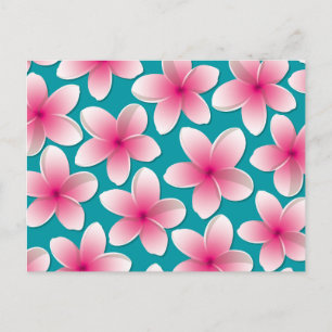 Postal Flores brillantes de Frangipani/ Plumeria