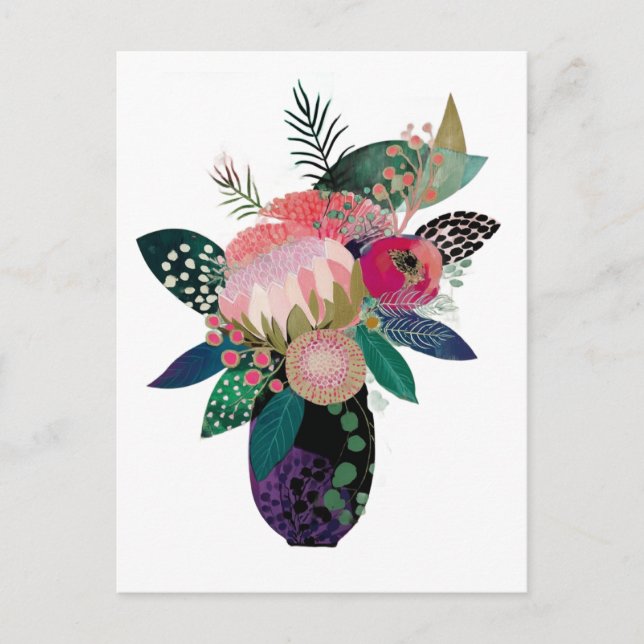 Postal Flores caprichosas (Anverso)