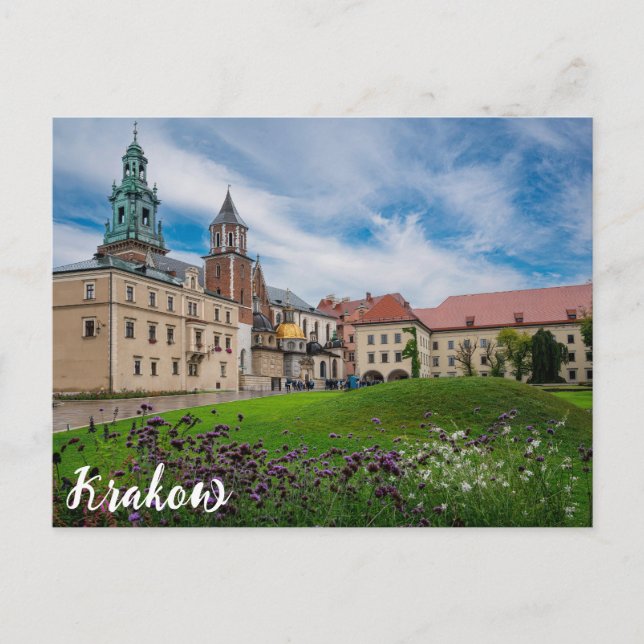 Postal Flores cerca del castillo Wawel en Cracovia, Polon (Anverso)