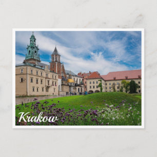 Postal Flores cerca del castillo Wawel en Cracovia, Polon