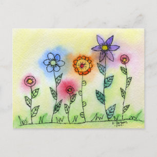 Postal Flores con halos