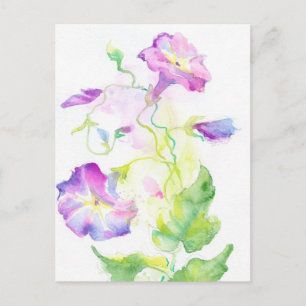 Postal Flores convolvulsas acuáticas pintadas