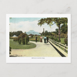 Postal Flores de 1906 en Lincoln Park, Chicago Vintage