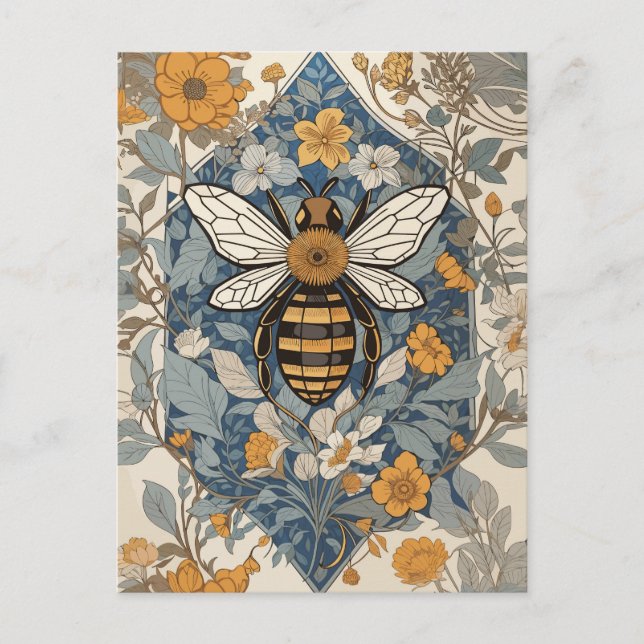 Postal Flores de abeja y silvestres de época (Anverso)