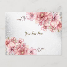 Flores de Acuarela Rosa Brillante Moderno