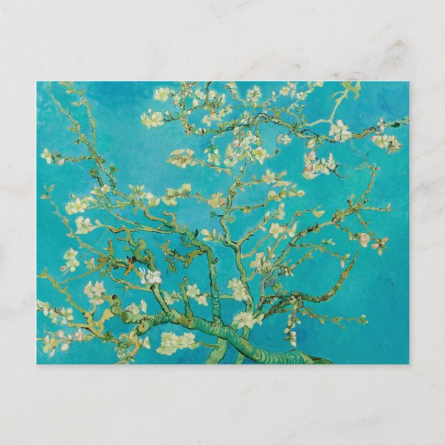 Postal Flores de almendros por Vincent van Gogh (1890) (Anverso)