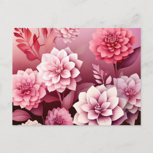 Postal Flores de Amaranto Rosa Suave