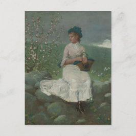 Postal Flores de arveja de invierno vintage