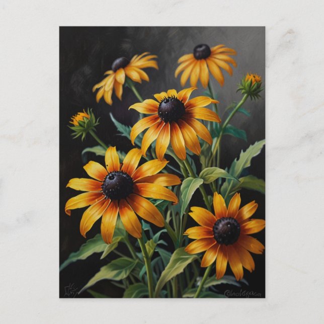 Postal Flores de Aster (Anverso)