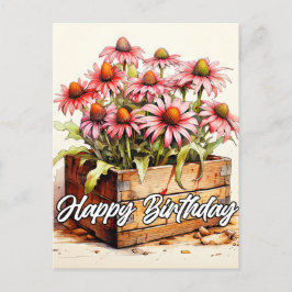 Postal Flores de Aster plantadas en bonito