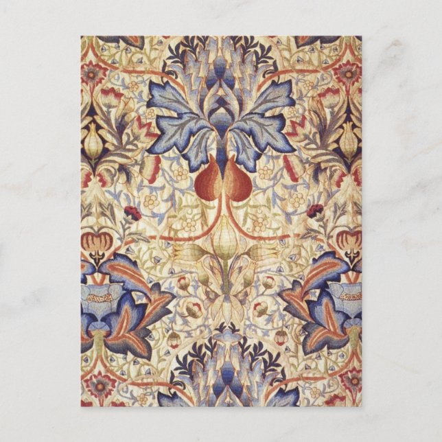 Postal Flores De Azul Y Oro (Anverso)